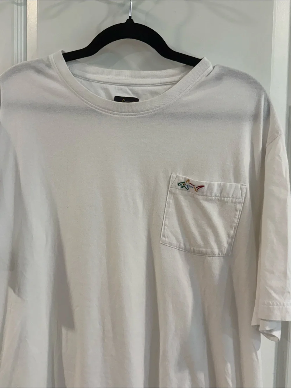 Greg Norman Attack Life White Pocket T-Shirt with Small Embroidered Fish